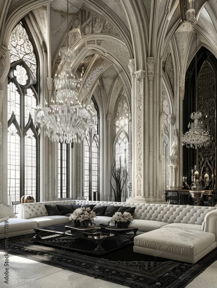 A photo of a living room blending classic and modern elements with a warm black-and-white tone A photo of a living room blending classic and modern elements with a warm black-and-white tone