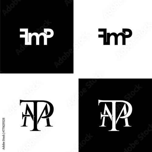 fmp typography letter monogram logo design set photo