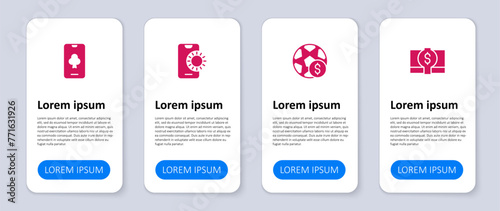 Set Stacks paper money cash, Football betting, Online sports and poker table game. Business infographic template. Vector