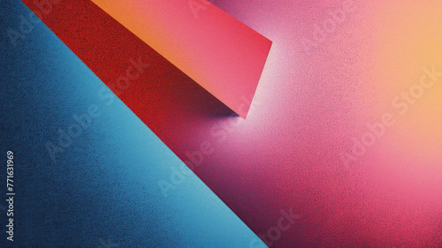 Abstract Geometric shapes with soft gradient and grain effect, Desktop background, poster, blue, pink, cyan