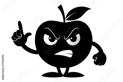 Apple doing an angry face with hand show middle finger vector illustration