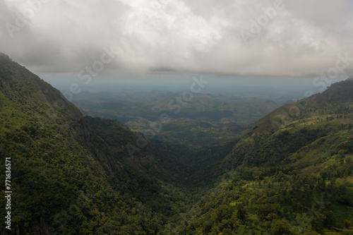 Mountains with rainforest and jungle in the mountainous province of Sri Lanka.