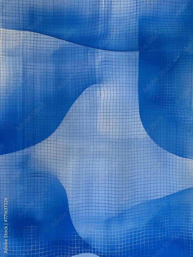 Fototapeta premium A background featuring a blue and white pattern, creating a visually appealing design with repetitive shapes and colors