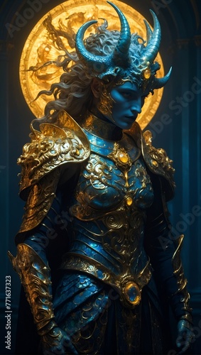 Mystic warrior in ornate armor