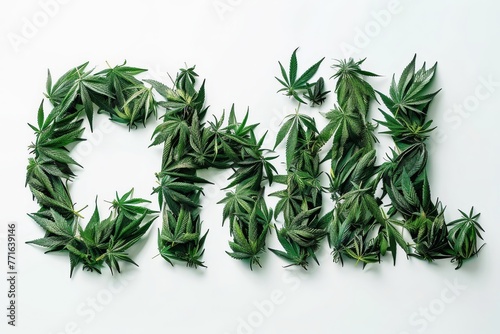 The word Chill made of cannabis leaves.
