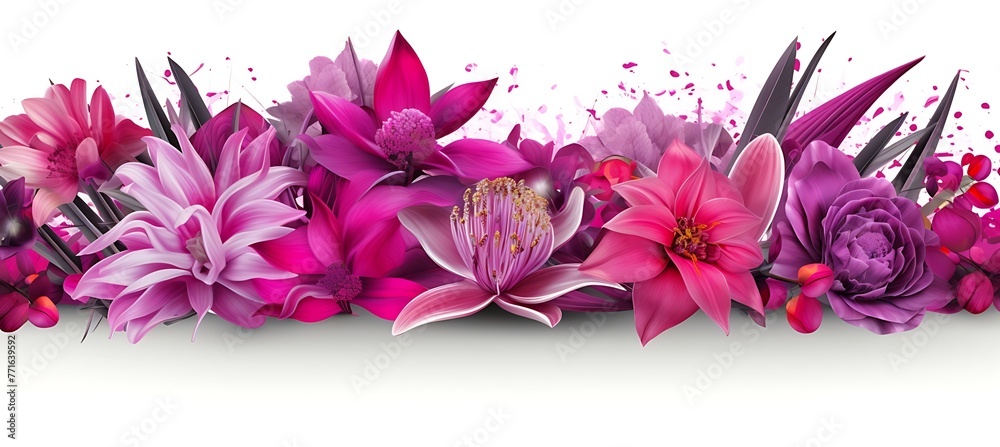 Floral Symphony: Decorated Background with Blossoms Floral Symphony: Decorated Background with Blossoms
