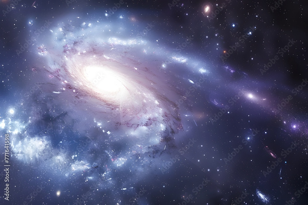 Fototapeta premium Celestial spectacle in the endless cosmic expanse: Glittering galaxies