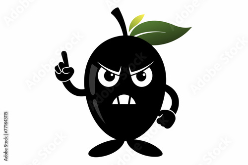 Mango doing an angry face with hand show middle finger vector illustration photo