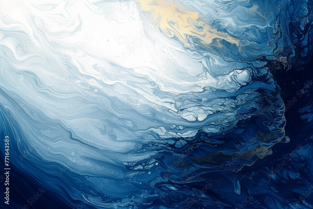 custom made wallpaper toronto digitalabstract concept of ocean waves captured in dynamic shades of blue with fluid lines and forms