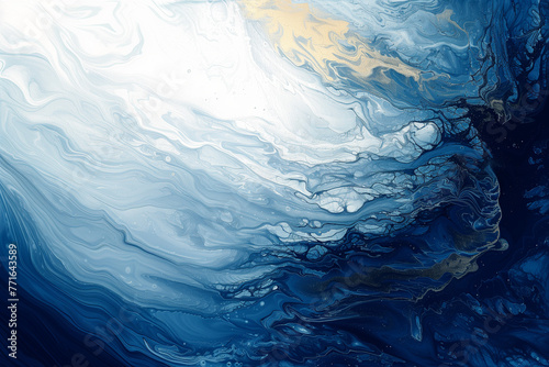 Wallpaper Mural abstract concept of ocean waves captured in dynamic shades of blue with fluid lines and forms Torontodigital.ca