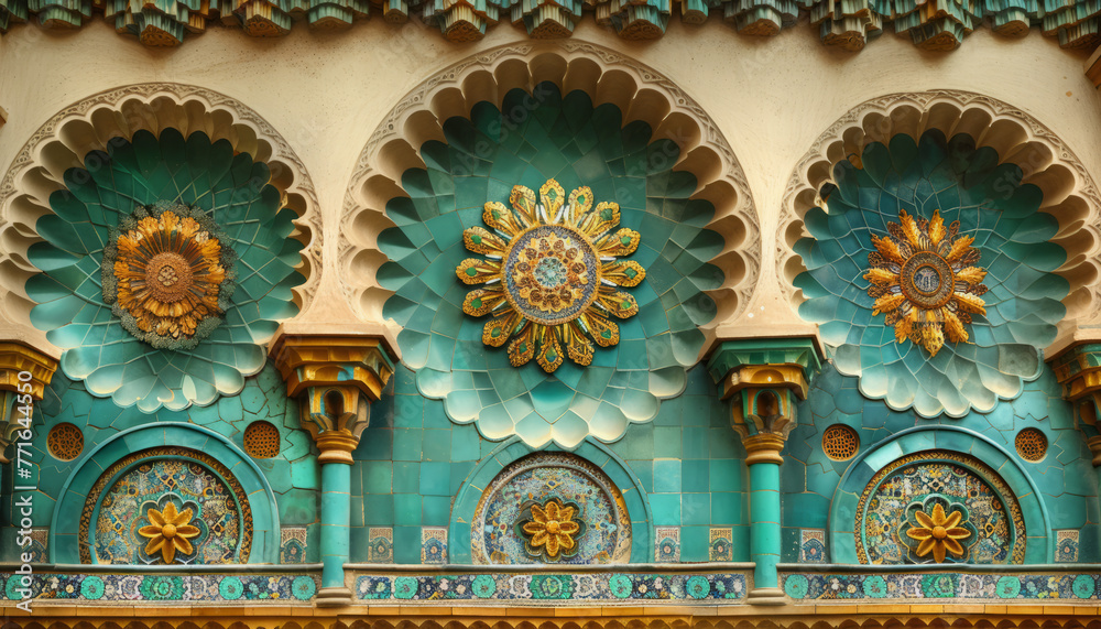 elegance of Moroccan architecture. Repeating Pattern, Generative AI