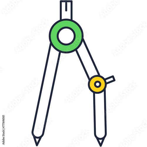 Draft compass architect and engineer tool icon