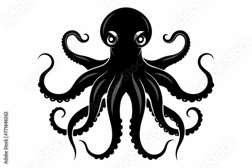 Octopus doing an angry face vector illustration photo