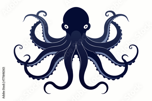 Octopus doing an angry face vector illustration photo