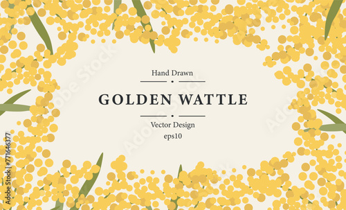 Flat vector wattle branches background