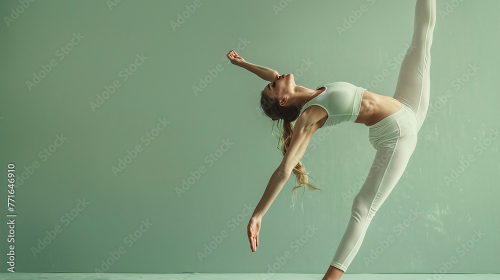 Naklejka premium Athletic model, photo studio