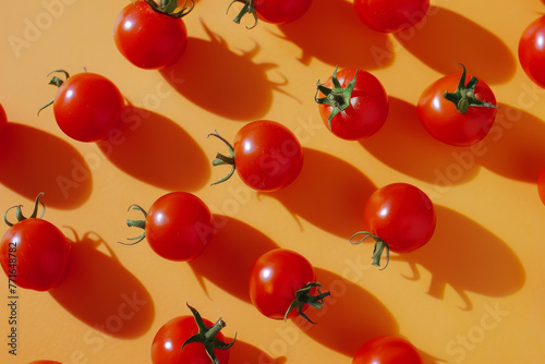 tomatoes on an orange background