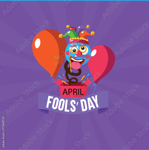 April fools' day with funny prank illustration vector
