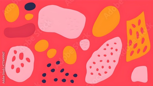Abstract Shapes and Textures in hot pink Tones. Artistic Background