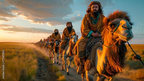 Marco Polo traveled Asia on camel and horse. He was trusted by Kublai Khan, King of China, and he traded with Baghdad. photo