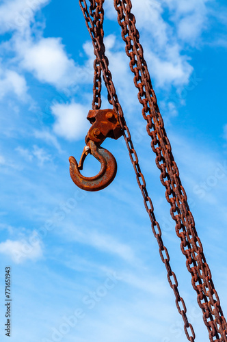 detail of a chain and hook