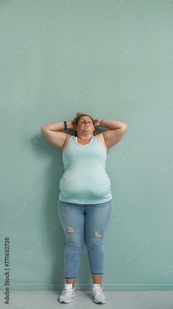 unconventional fit woman doing sports photography in studio