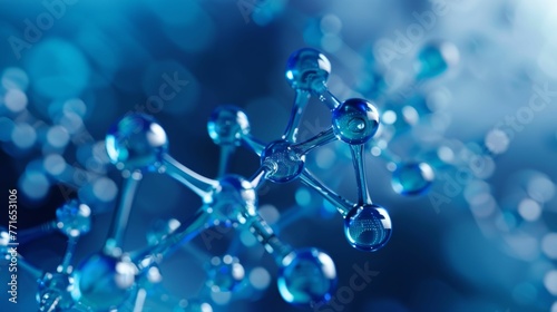 A blue and clear image of molecules