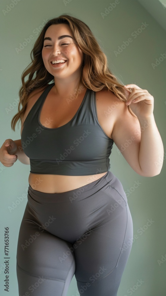 unconventional fit woman doing sports photography in studio