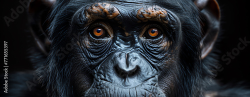 chimpanzee portrait, AI generated