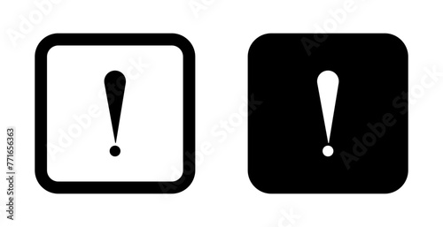 Exclamation Interface Line Icon Set. Problem Warning Message Vector Icon. Caution Error Sign in black and blue color.