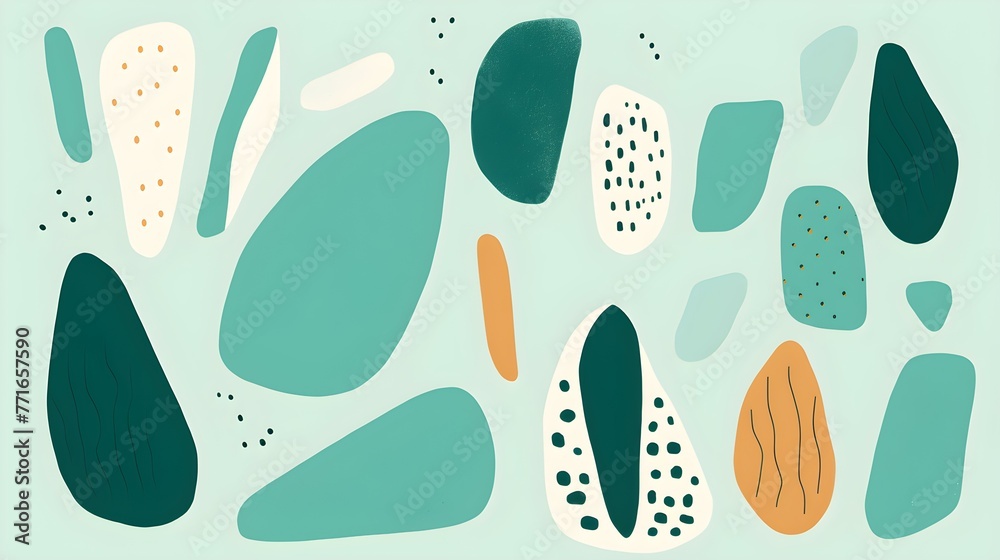 Abstract Shapes and Textures in turquoise Tones. Artistic Background Abstract Shapes and Textures in turquoise Tones. Artistic Background