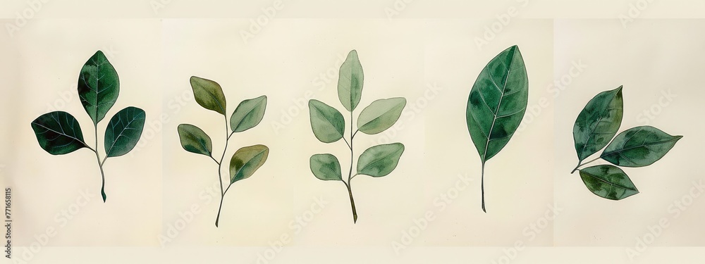 Minimalist abstract leaves illustration