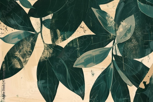 Minimalist abstract leaves illustration photo