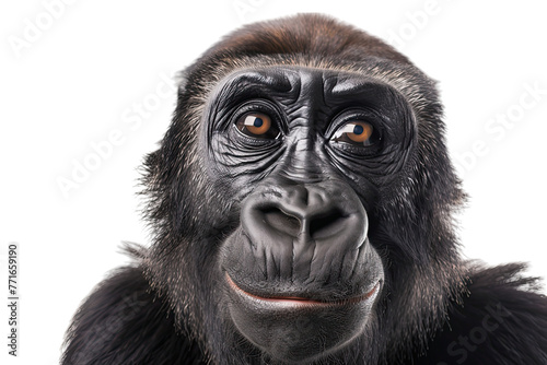 Smiling Gorilla On White Background