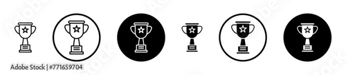 Trophy Icon Set. Sport Tournament Winner Award Trophy Symbol. Contest Champion 1st Prize Cup Sign suitable for apps and websites UI designs. photo