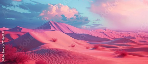Desert landscape with a neon mirage simplicity meets vibrance photo