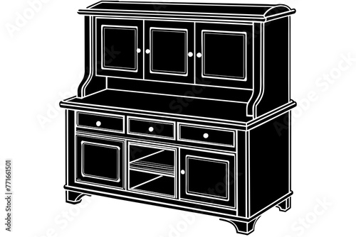 hoosier cabinet vector illustration photo