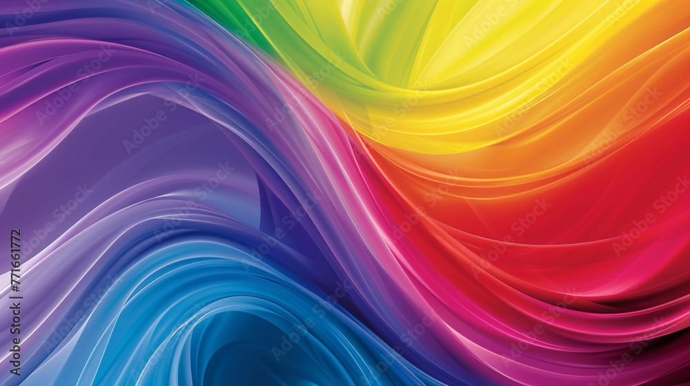 Vibrant Rainbow Colors Abstract Wave Background Design