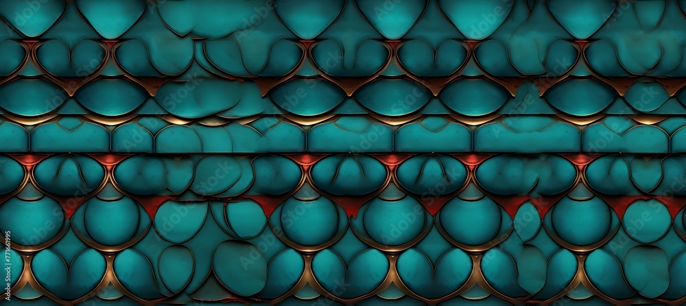 Fototapeta premium Tribal Trails: Seamless Background with Tribal-inspired Borders 