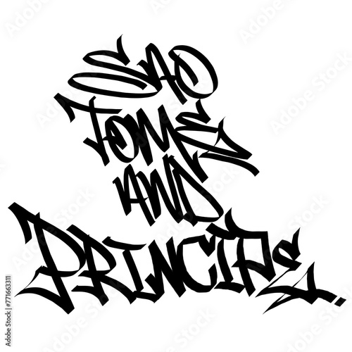  SAO TOME AND PRINCIPE letter the country name on the world digital illustration graffiti handstyle signature symbol tags painting with black and white color