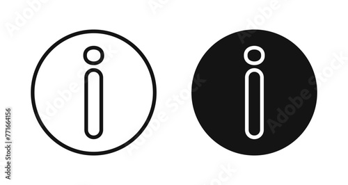 Info vector icon set. Information button sign. Help desk question vector icon for UI designs. photo