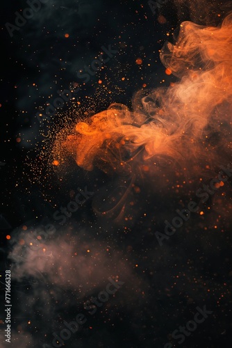 a black wallpaper with a slight red/orange glow and mist , © Nica