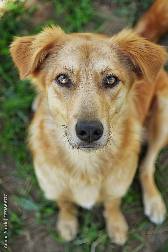 A DOG facing the camera, far view, realistic A DOG facing the camera, far view, realistic