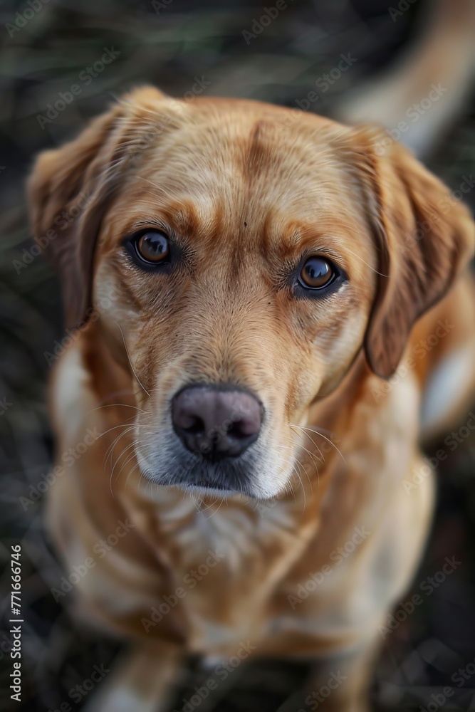 A DOG facing the camera, far view, realistic A DOG facing the camera, far view, realistic