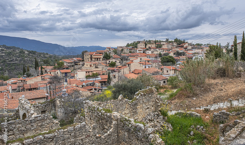 View of Lofou, a picturesque and traditional village at altitude of 780 meters, located 26 km Northwest of Limassol, offering tranquil and scenic surroundings, Limassol District , Cyprus