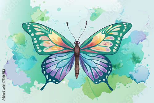 graceful butterfly sideways without soft watercolor 