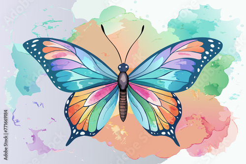 graceful butterfly sideways without soft watercolor 