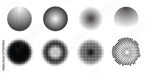 Modern halftone background collection. Set of halftone dots vector element design for flyer, brochure, pamflet and more photo