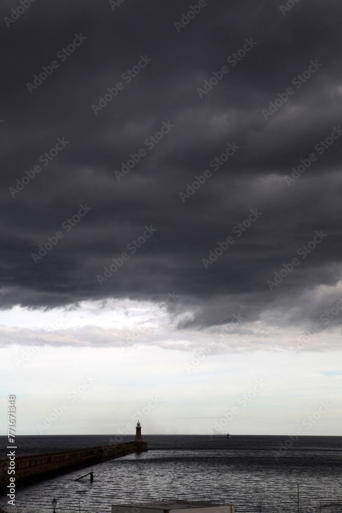 View of the horizon from the pier - Tynemouth - North Shields - Northumberland - England - UK View of the horizon from the pier - Tynemouth - North Shields - Northumberland - England - UK