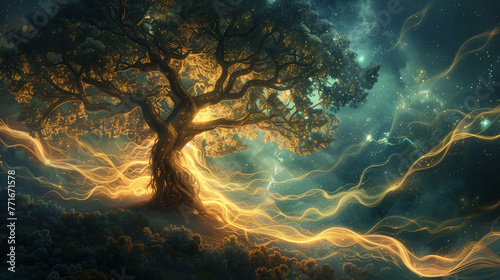 A mystical forest - illustration